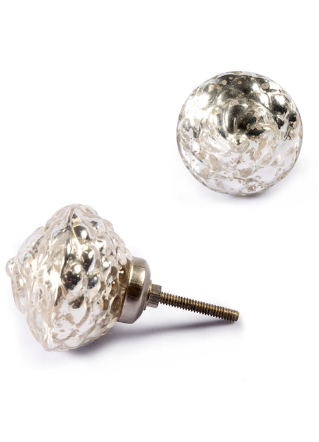 Antique Metallic Silver Dresser Cabinet Knob