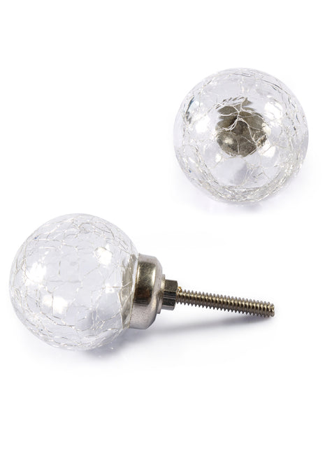 Vintage Clear Round Shaped Silver Metallic Kitchen Cabinet Knob