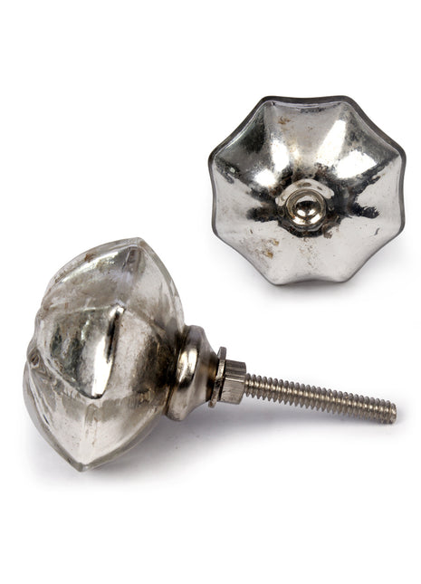 Antique Silver Flower Shaped Metallic Kitchen Cabinet Knob