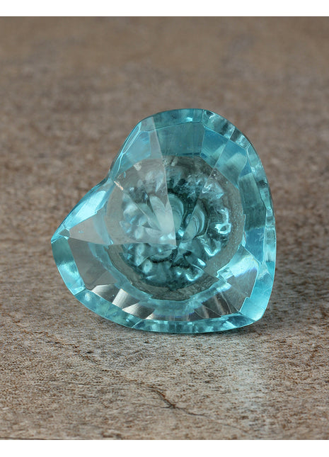 Designer Turquoise Clear Heart Cabinet Door Knob