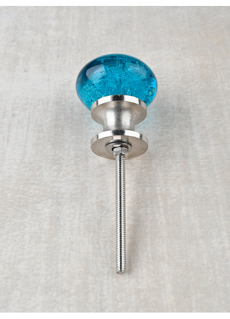 Dark Turquoise Bubble Glassware Dresser Cabinet Knob