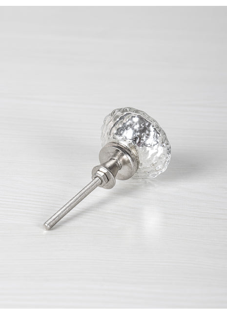 Antique Glass Metallic Round Silver Drawer Cabinet Knob