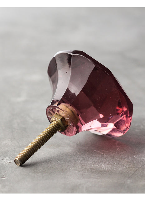 Antique Wine Diamond Cut Glass Kitchen Cabinet Knob (XX-Large)