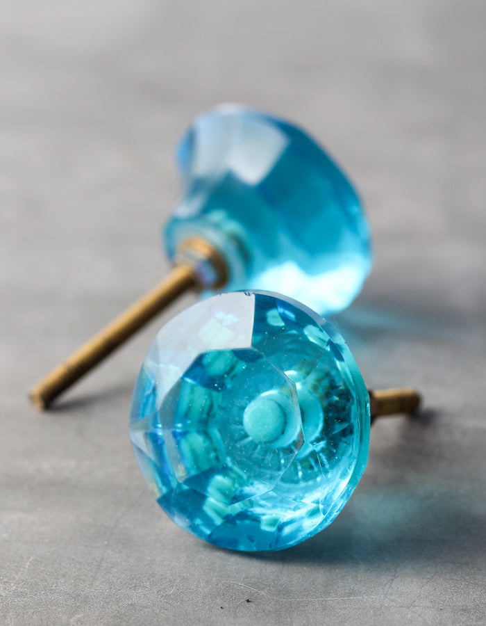 Elegant Blue Diamond Cut Turquoise Kitchen Cabinet Knob (X Large) Elegant Blue Diamond Cut Turquoise Kitchen Cabinet Knob (X Large)
