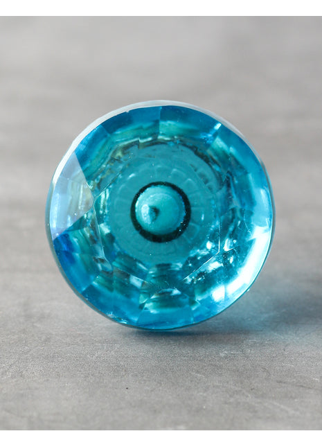 Elegant Blue Diamond Cut Turquoise Kitchen Cabinet Knob (X Large)