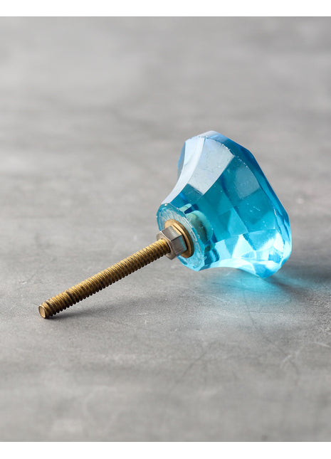 Elegant Blue Diamond Cut Turquoise Kitchen Cabinet Knob (X Large)