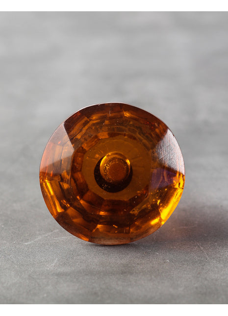 Vintage Orange Translucent Diamond Cut Dresser Cabinet Knob