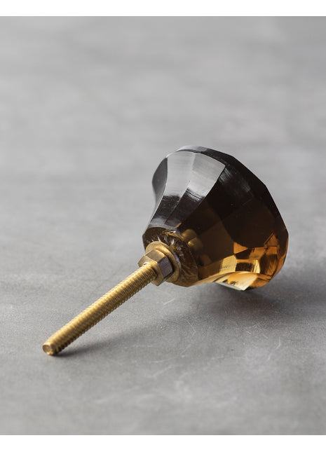 Well Designed Brown Crystal Diamond Cut Door Knob