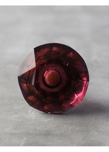 Antique Wine Translucent Crystal Diamond Cut Kitchen Cabinet Knob