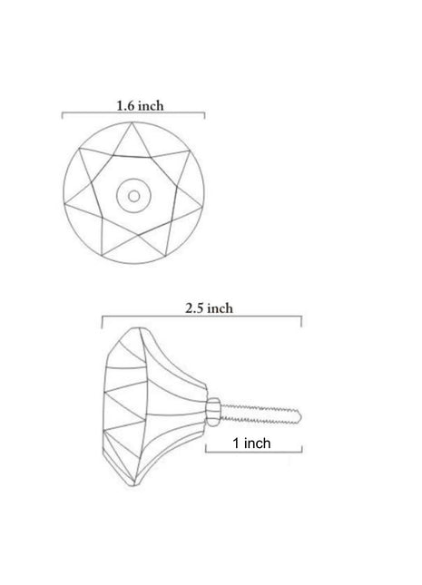 Stylish Transparent Clear Diamond Cut Dresser Cabinet Knob