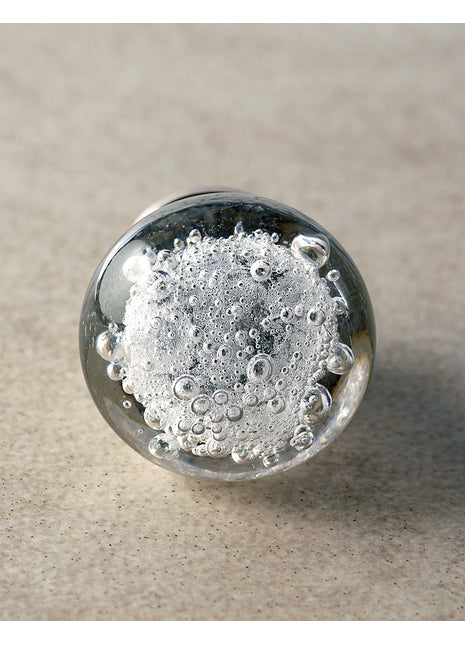 Handmade Crystalline Clear Bubble Glassware Drawer Knob