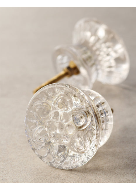 Antique Transparent Clear Glassware Kitchen Cabinet Knob(Large)