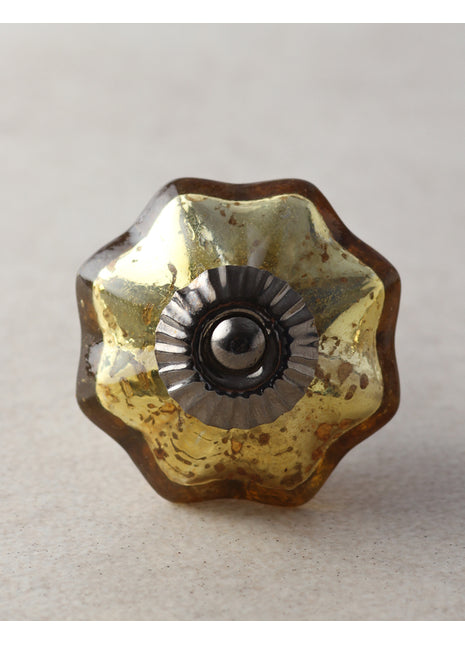 Stylish Flower Shaped Metallic Gold Dresser Cabinet Knob
