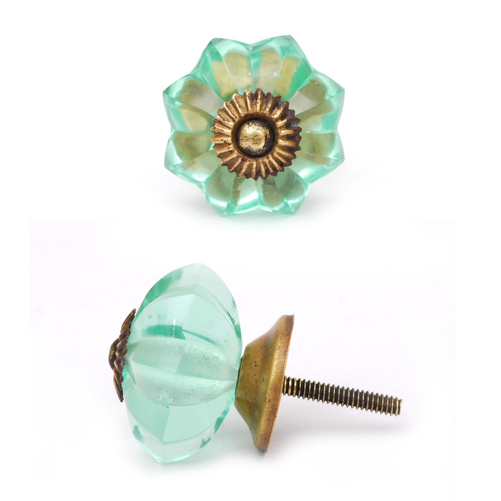 Well Designed Floral Green Glass Dresser Cabinet Knob Brass Antique Well Designed Floral Green Glass Dresser Cabinet Knob Brass Antique