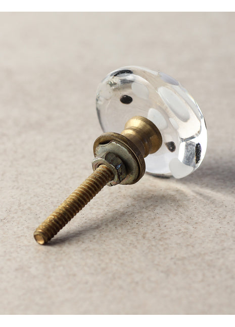 Clear Transparent Round Shaped Dresser Cabinet Knob With Black Polka Dots