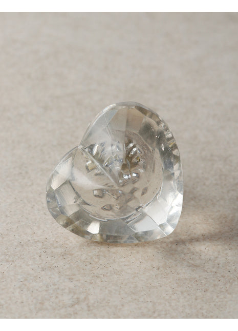 Unique White Clear Heart Cabinet Drawer Knob