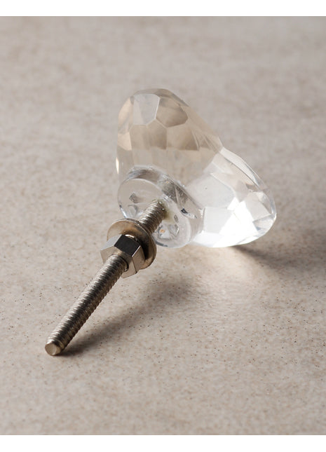 Unique White Clear Heart Cabinet Drawer Knob