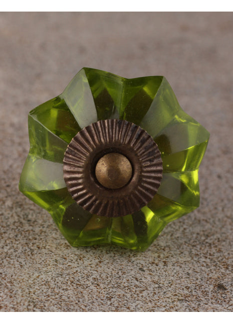 Designer Light Green Glass Kitchen Cabinet Knob