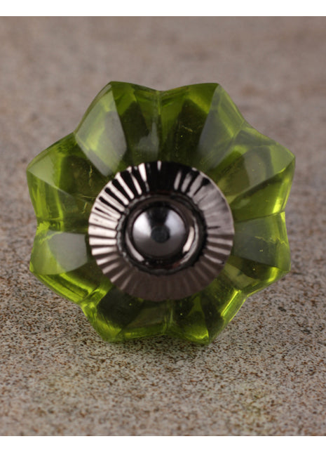 Designer Light Green Glass Kitchen Cabinet Knob