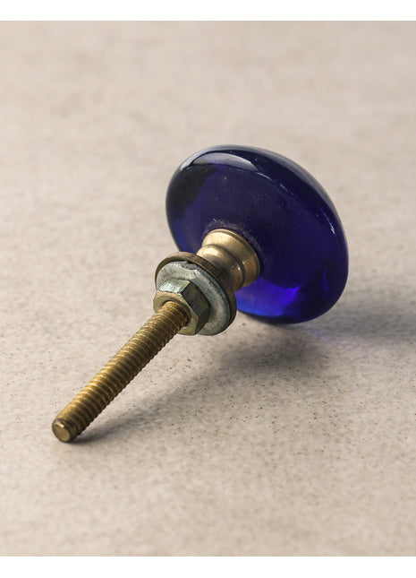 Blue Round Glass Drawer Cabinet Knob With Evil Eye Design
