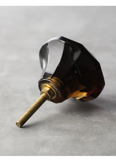 Brown Crystalline Diamond Cut Dresser Cabinet Knob (XX-Large)