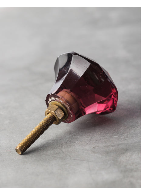 Wine Glass Diamond Cut Mushroom Shaped Door Knob (X-Large)