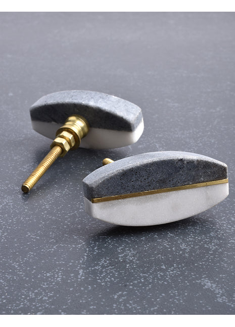 Black And White Agate Stone Cabinet Knobs