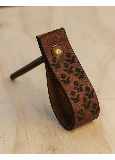 Leather Cabinet Door Handles and Drawer Knobs - Brown