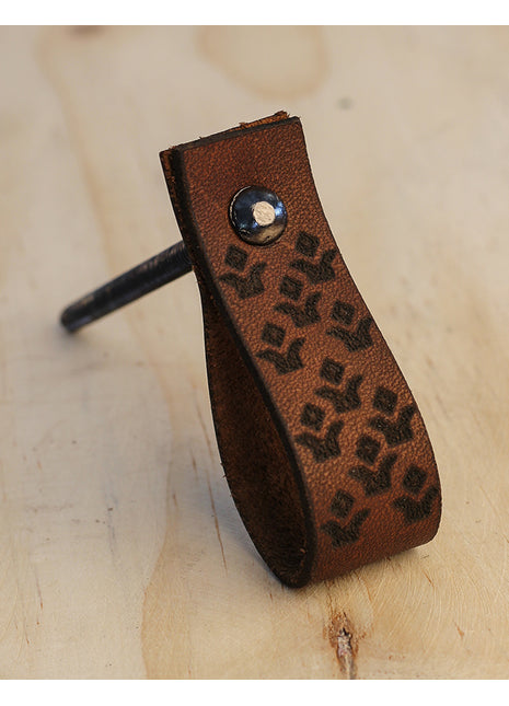 Leather Cabinet Door Handles and Drawer Knobs - Brown