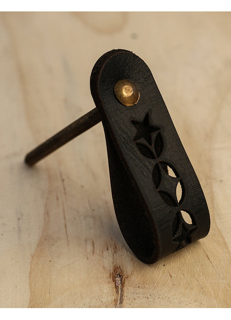 Leather Drawer and Cabinet Pulls - Black