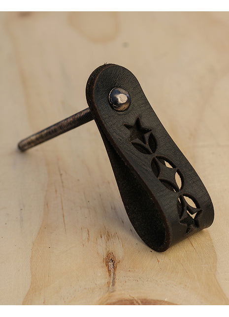 Leather Drawer and Cabinet Pulls - Black