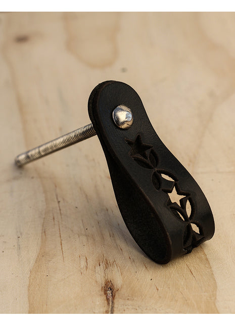 Handmade Leather Drawer Knobs - Black