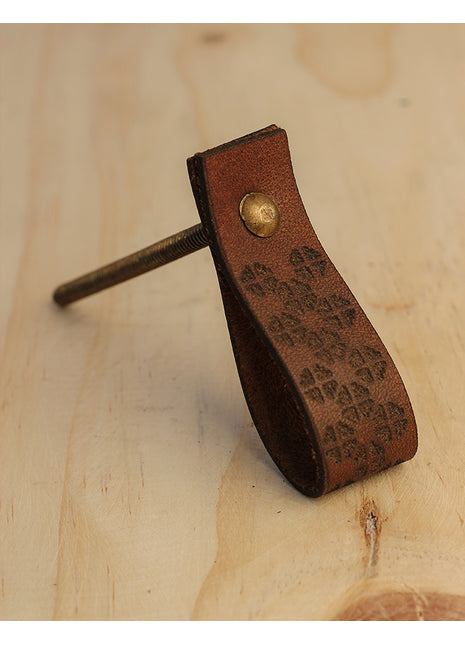 Leather Kitchen Pulls, Drawer Knobs - Brown