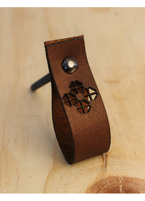 Handmade Cabinet Drawer Leather knob - Brown