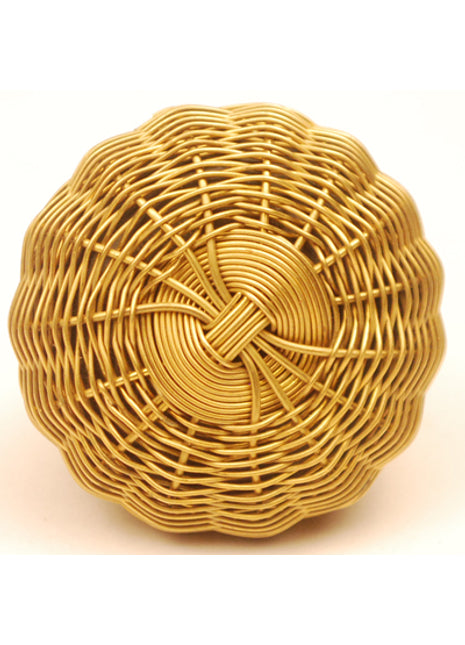Gold Colored Metal Wire Weaved Knob (Small)