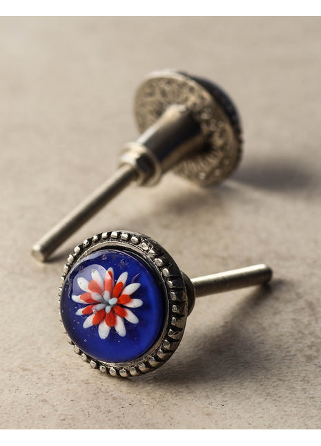 Blue Decorative Wardrobe Cabinet Metal Knob