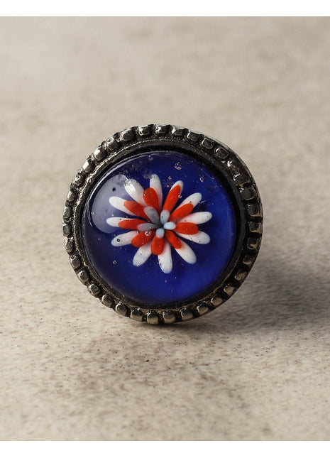 Blue Decorative Wardrobe Cabinet Metal Knob