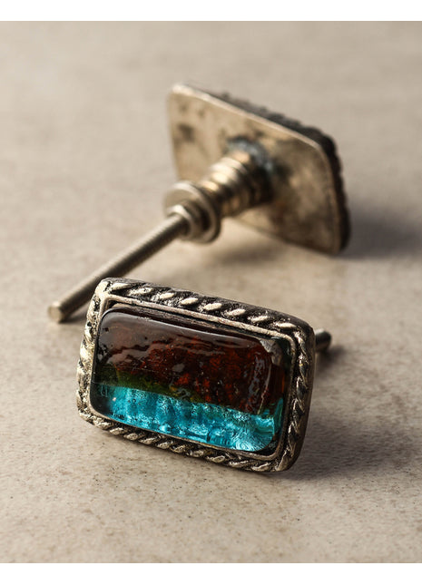 Turquoise Metal Knob for Drawer and Kitchen Cabinet