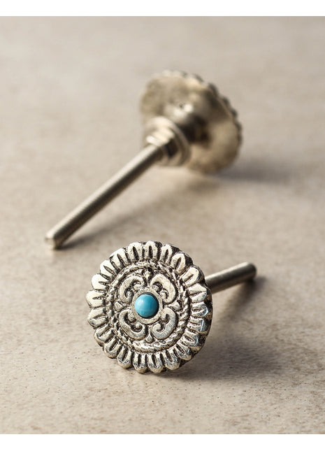 Turquoise Stone Bathroom Cabinet Metal Knob