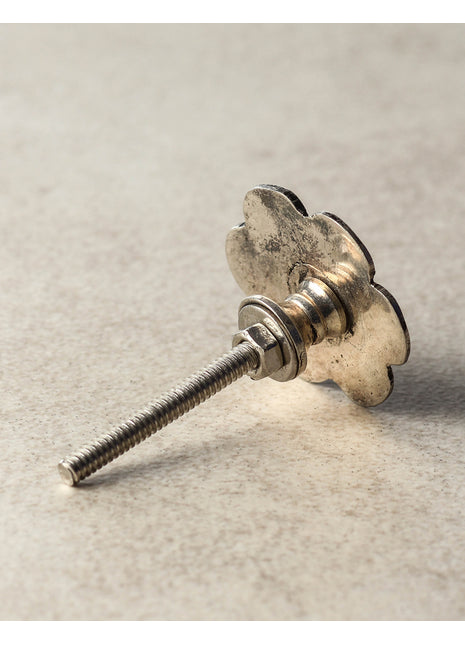 Metal knob with Green Glass Center 02