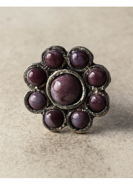 Nine Half Cut Metal Base Purple Cupboard Cabinet Knob