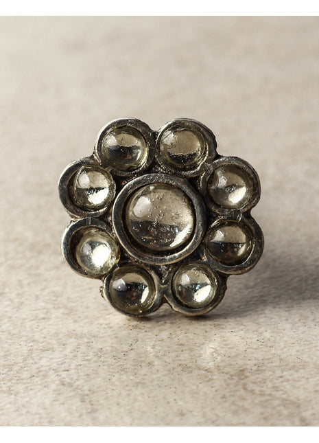 Nine Half Cut Metal Base Clear Transparent Beaded Kitchen Cabinet Knob