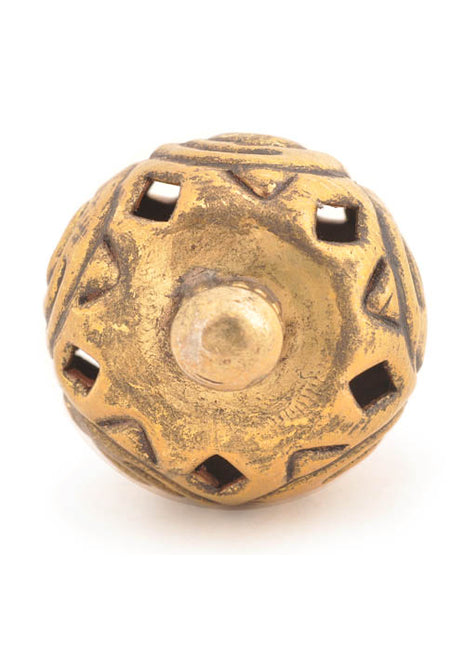 Round Metal Knob With Antique Brass Look