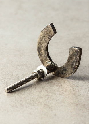 horseshoe Design Knob With Antique Silver Look