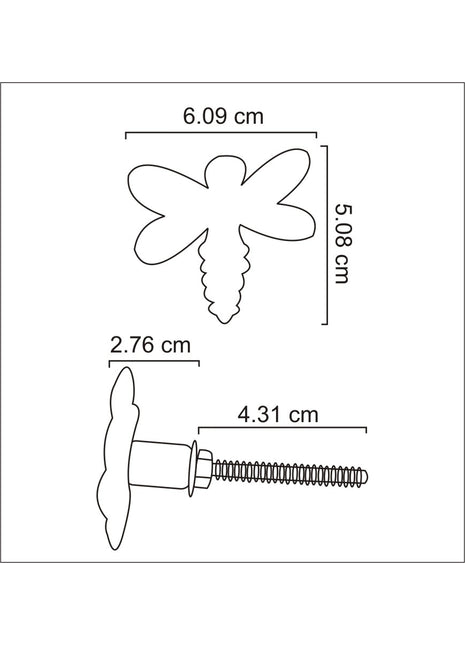 Black Nickel Bee Charm Metallic Knob