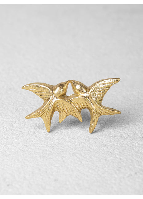 Flying Swallow Bird Shape Brass Metallic Knob
