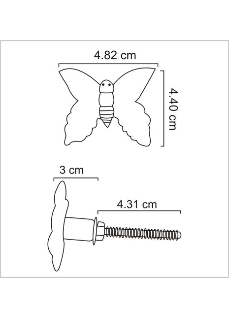 Gold Butterfly Shape Metallic Knob