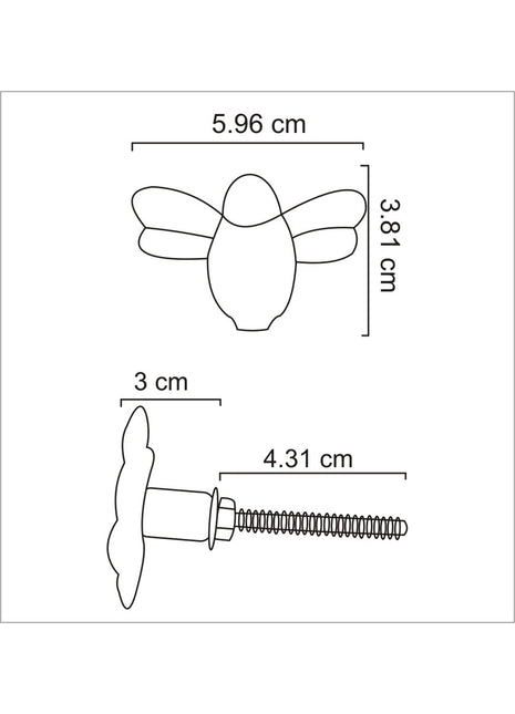 Bumble Bee Antique Brass Metalllic Knob