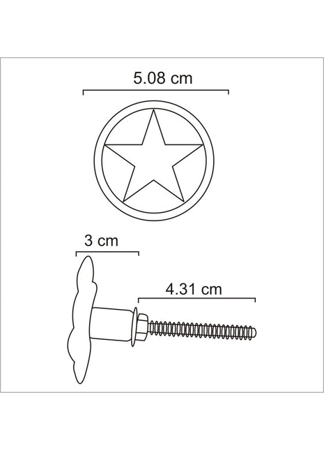 Star Shape Black Nickel Metallic Knob