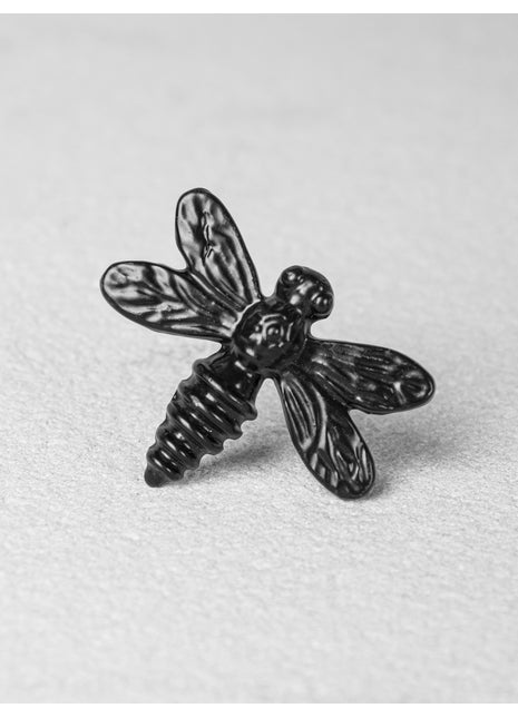 Black Nickel Bee Charm Metallic Knob